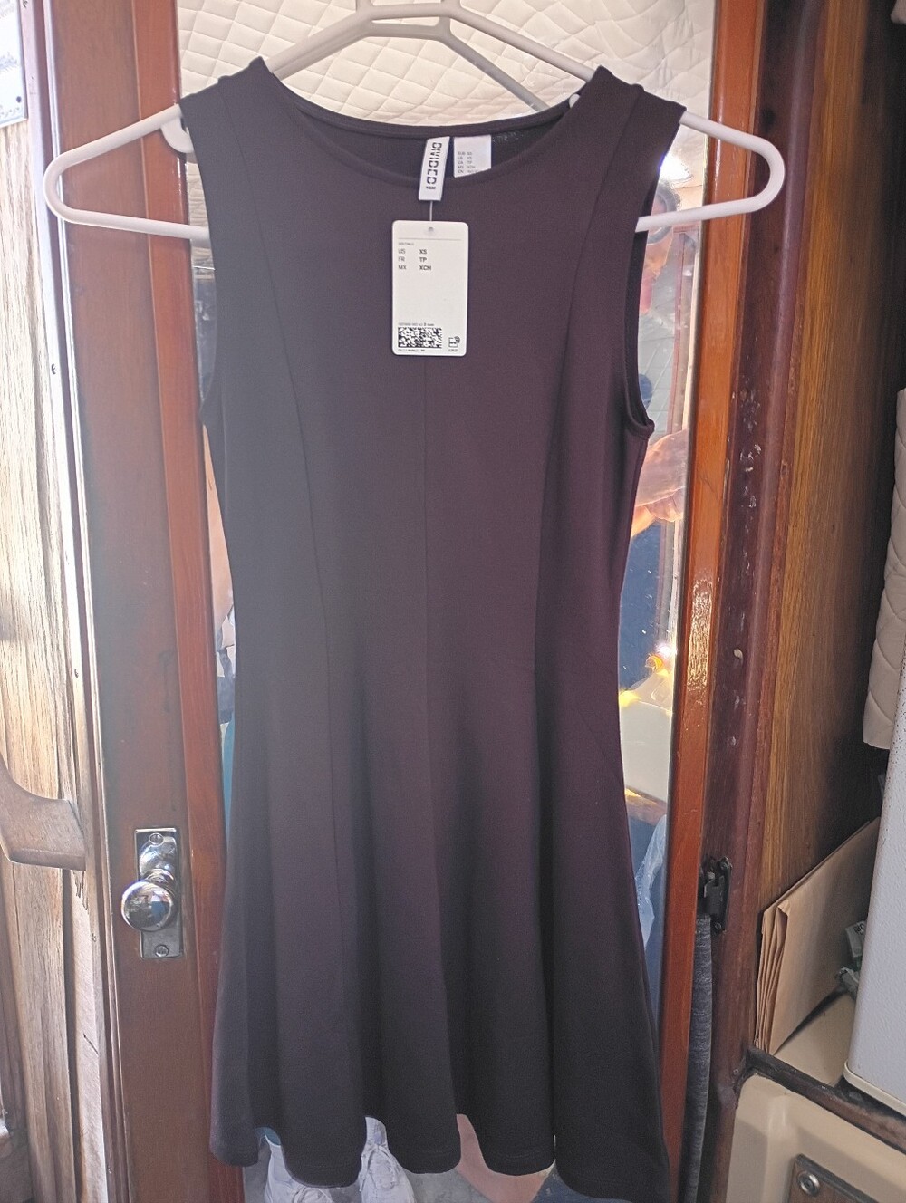 NWT H&M Jersey Mini Dress A-Line Dark Purple XS
